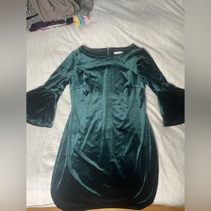 Calvin Klein green velvet dress